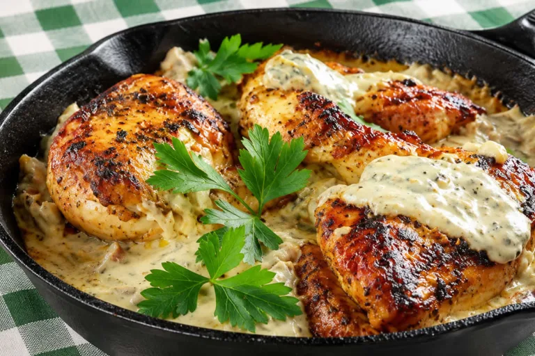 Imagem da Receita de Peito de Frango com Creme de Cebola para o Almoço.